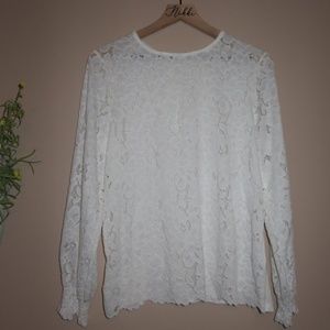 NWT!! TJ Maxx white lace blouse sz. L ✨